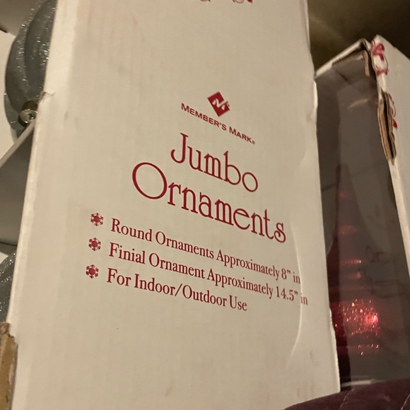 BRAND NEW MEMBERS MARK CHRISTMAS JUMBO GLASS GOLD ORNAMENT SET OF 3 - Picture 3 of 3